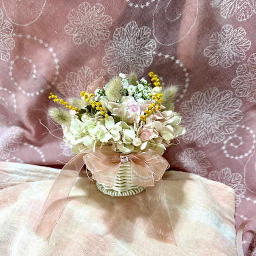 472»◤完売致しました◢ 花籠アレンジメント*薔薇*紫陽花プリザーブド 