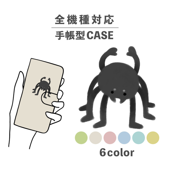 蜘蛛蜘蛛昆蟲黑色生物智慧型手機保護殼相容所有型號筆記型卡片儲存NLFT-BKCS-19a 第1張的照片