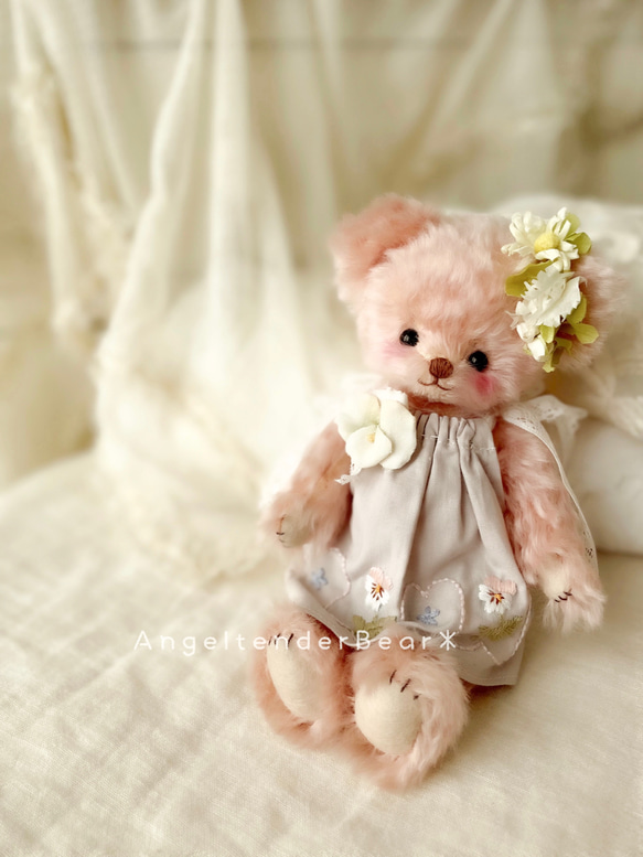 pansy ・｡.:*・ピンク色のテディベア ぬいぐるみ AngeltenderBear 