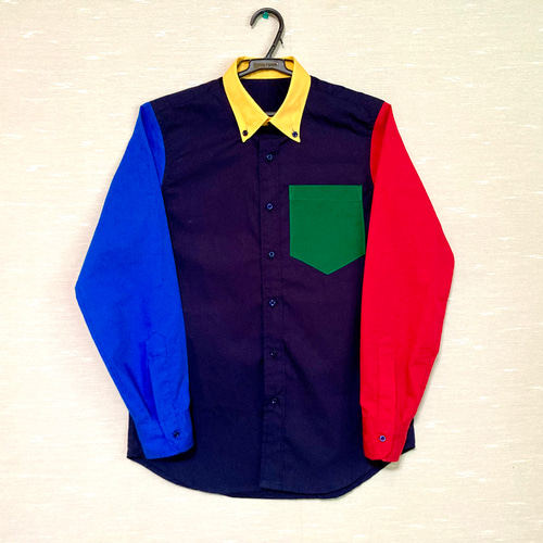 サイズ指定可☆カラーブロック②☆ボタンダウン☆メンズシャツ シャツ