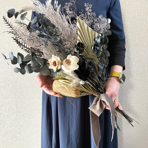 バンクシアとスモークツリーのスワッグ、ドライフラワー、ブーケ、花束、贈り物、前撮 2b0b91f171ddb04cc817b69a2c57fd