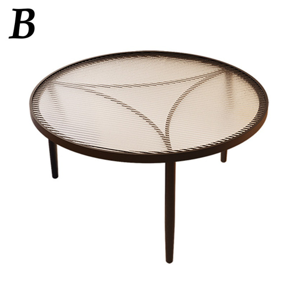 ラウンド型サイドテーブル コーヒーテーブル 強化ガラス 丸 45cm シンプル モダン ch-1509 10枚目の画像