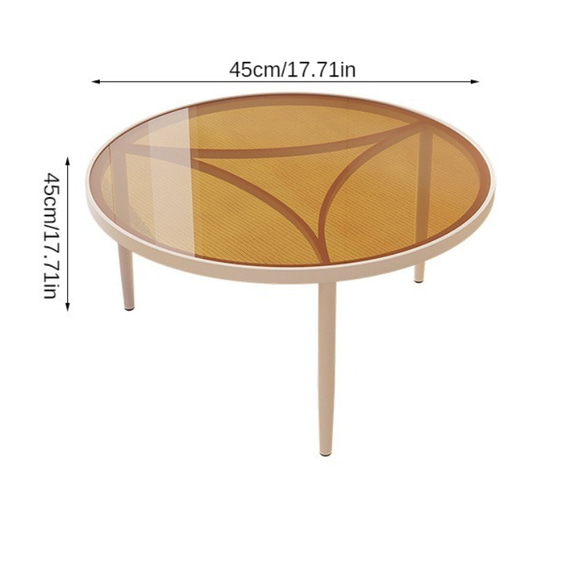 ラウンド型サイドテーブル コーヒーテーブル 強化ガラス 丸 45cm シンプル モダン ch-1509 13枚目の画像