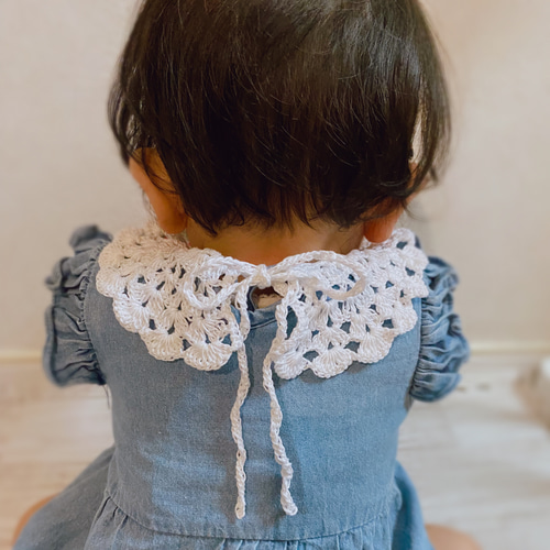 フランスアンティークレース　手刺繍　ベビー　子供用　レース襟 フランスアンティークレース手刺繍ベビー子供用レース襟
