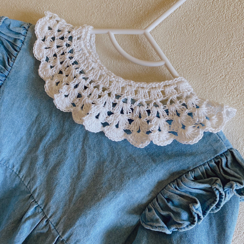 フランスアンティークレース　手刺繍　ベビー　子供用　レース襟 France製 アンティーク襟レース 手刺繍 C1036 エクリュ | vmt
