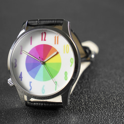 逆時針手錶 彩虹數字 男裝手錶 女裝手錶 全球免運 第5張的照片