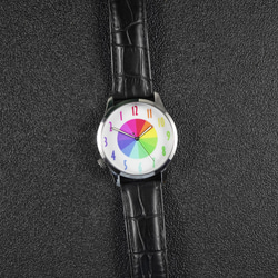 反時計回りの時計レインボーデジタルメンズウォッチレディースウォッチ世界中送料無料 4枚目の画像