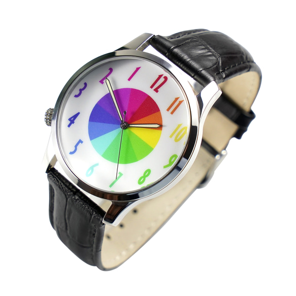 逆時針手錶 彩虹數字 男裝手錶 女裝手錶 全球免運 第2張的照片