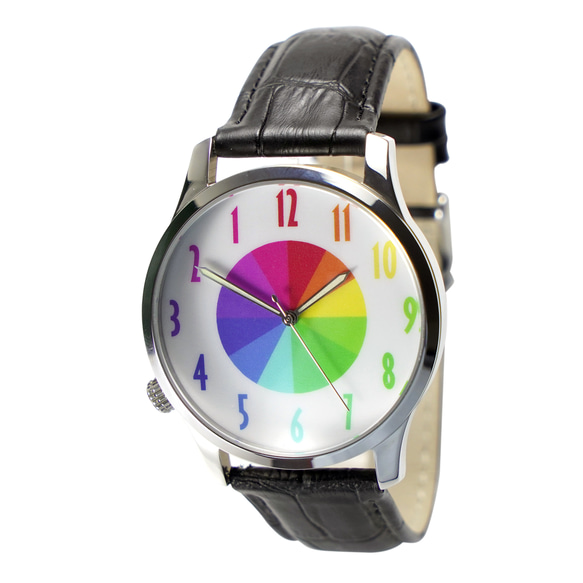 逆時針手錶 彩虹數字 男裝手錶 女裝手錶 全球免運 第1張的照片