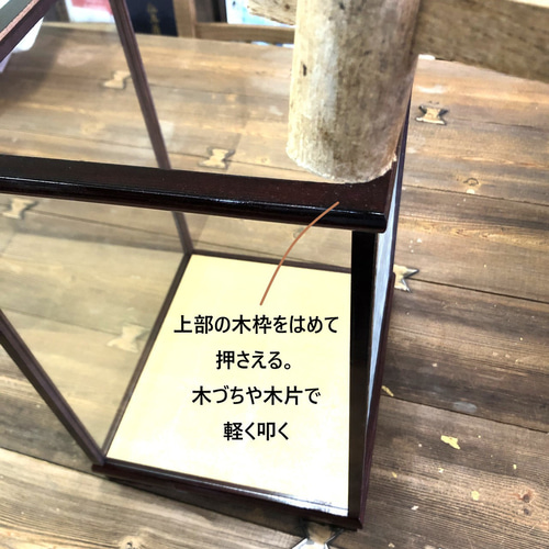 木枠の美しいガラス展示ケース/DIYでお好みにアレンジ 倉庫から