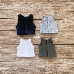 JANAYA  オビツ11 ob11服　タンクトップ　黒色/白色/グレー　　翌日発送 2枚目の画像