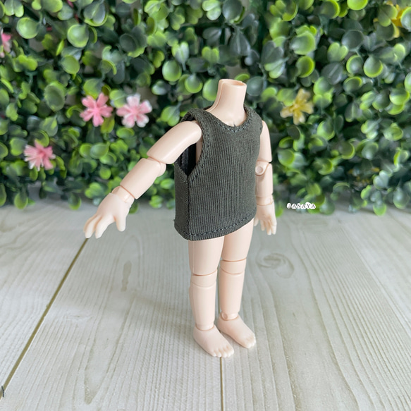 JANAYA  オビツ11 ob11服　タンクトップ　黒色/白色/グレー　　翌日発送 10枚目の画像