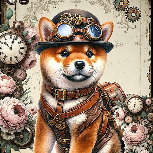 オリジナル 生地 ハンドメイド素材 パネル生地 パピヨン スチーム 