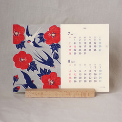 【３-４月始まり/受注制作】2024年 野鳥と花のカレンダー【木製カレンダー台付き】使用後はポストカードに 6枚目の画像