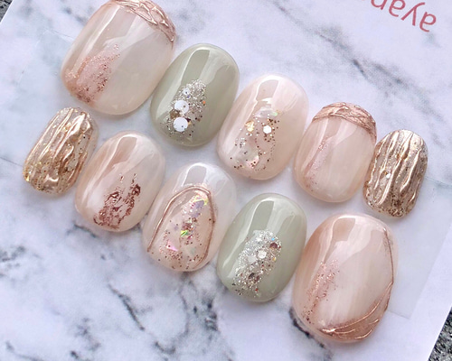 【サイズオーダー】ネイルチップ ニュアンス 韓国 淡色 e6490414c974d1cc7102dd8565fb1b