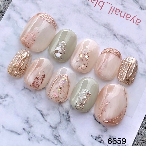 ツイード フレンチ 淡色 韓国 量産型 推しネイルチップ 量産型ネイル