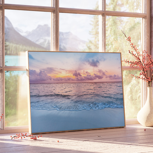 アートポスター サンセットアート 海辺の夕暮れ モダン