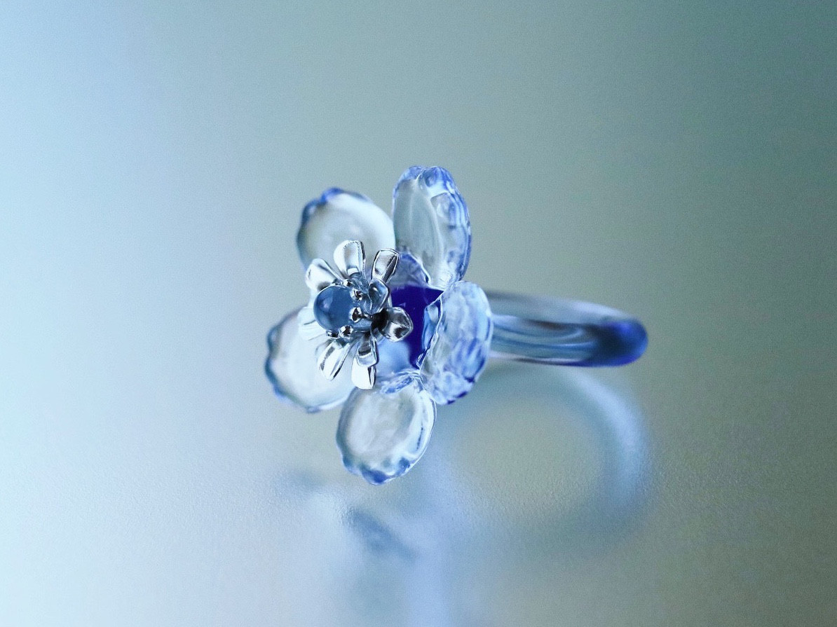 12号-青花のガラスリング