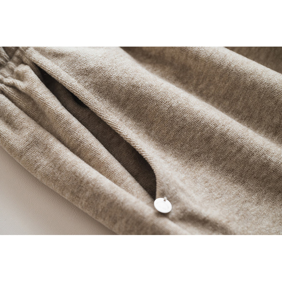 ウール混紡柔らかいスカート　ゴムウエストスカート　シンプルスカート　ベージュとグレー4サイズ　L312　 7枚目の画像
