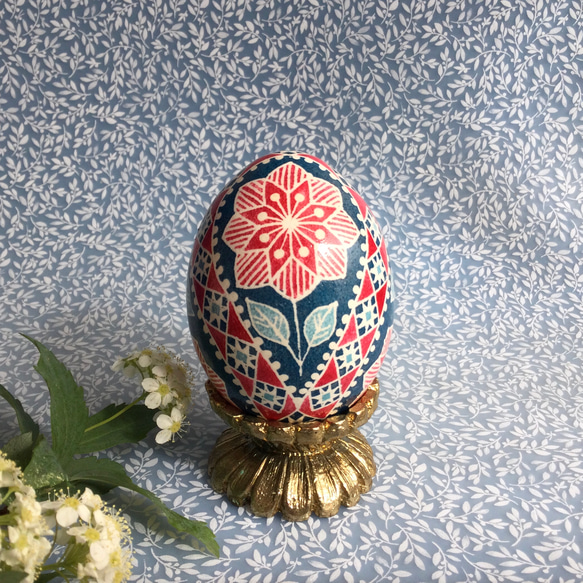 イースターエッグ(PYSANKY)  本物の卵です(๑˃̵ᴗ˂̵) 1枚目の画像