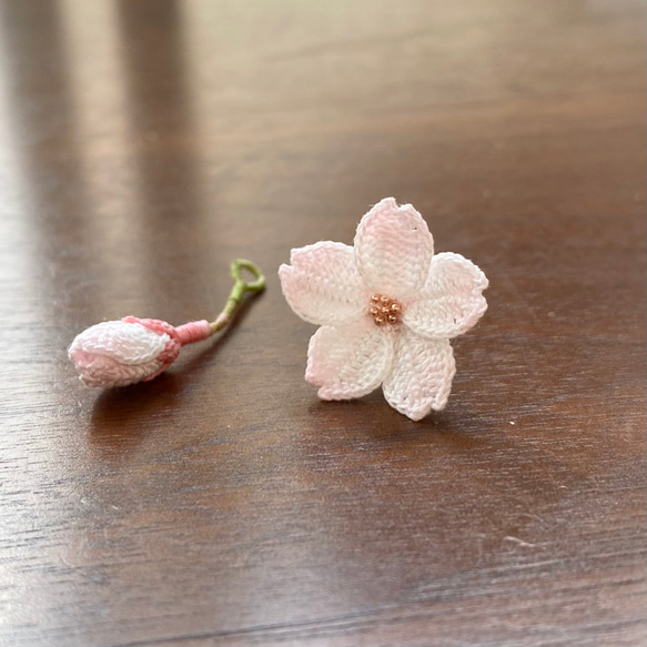 一輪桜の耳飾り【受注制作】 5枚目の画像