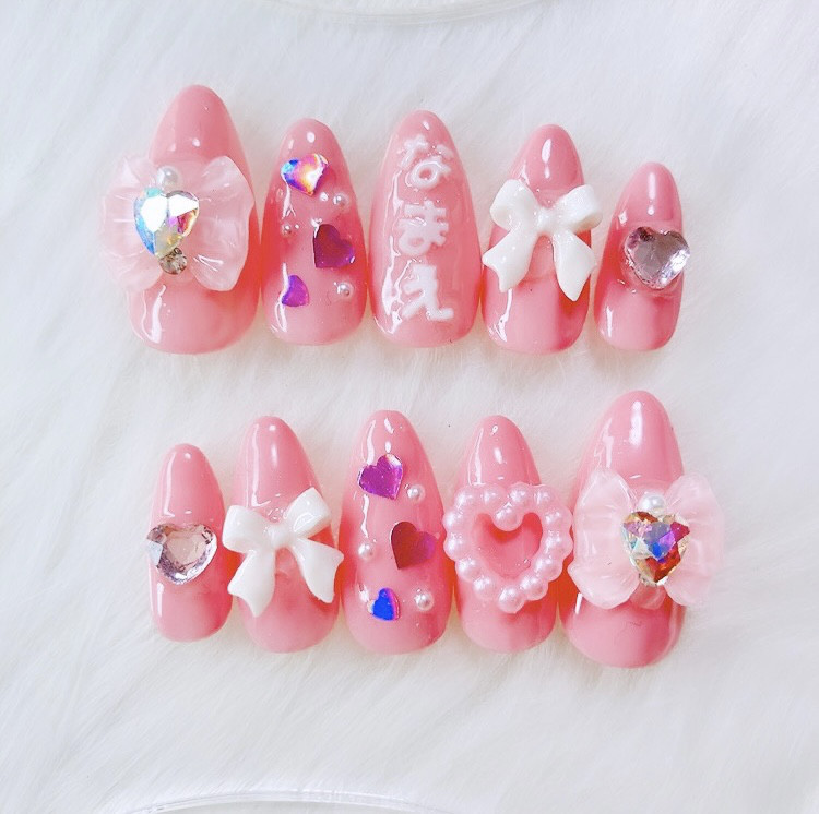 【No.025】ネイルチップ♡ハートネイル♡ピンクネイル♡推しネイル 3f01973c0f900573df4e5ca68e4909