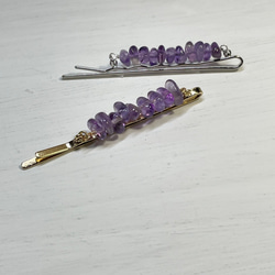 髮夾♡紫水晶（金或銀） 第2張的照片