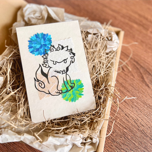 切り絵×ちぎり絵】shi-sa ‐山原- 沖縄シーサー 原画アート 切り絵×ちぎり絵】shi-sa ‐山原- 沖縄シーサー 原画アート