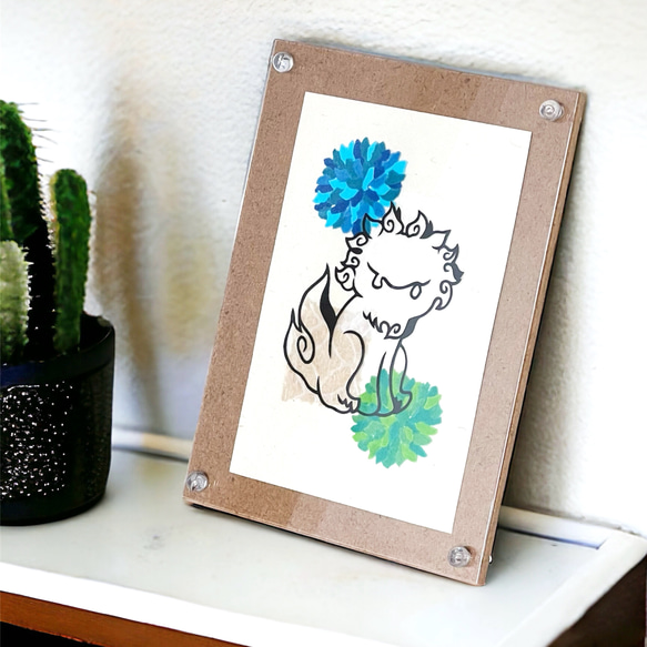[定休日以外毎日出荷中] 切り絵×ちぎり絵】shi-sa ‐山原- 沖縄シーサー 原画アート 絵画