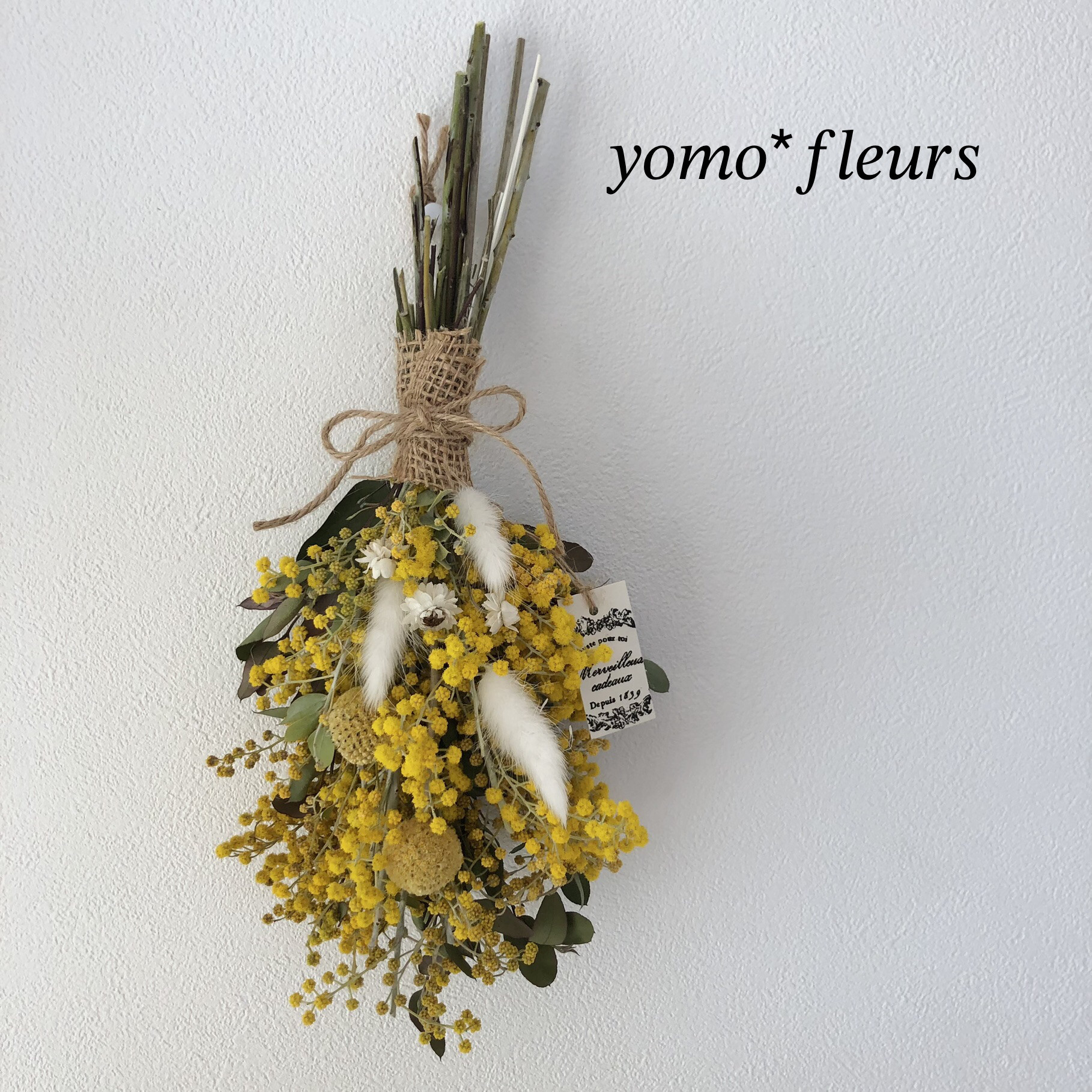 フレッシュミモザのスワッグ❁︎ ✧₊フレッシュミモザスワッグ ˚✧(32cm )ドライフラワー