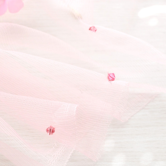 満開の桜を纏う…ソフトチュールレース＊ストール✨特集掲載作品 10枚目の画像