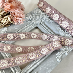 50cm  インド刺繍リボン  チュール　花柄 7枚目の画像