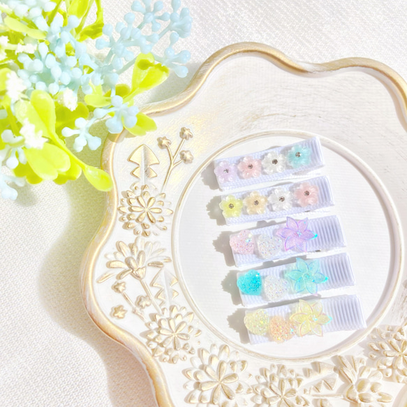 刺繍糸パステルカラーお花♡ベビーヘアクリップ　ヘアゴム 楽天市場】ベビー ヘアゴム あかちゃん 髪飾り 刺繍 花 子供 キッズ 髪