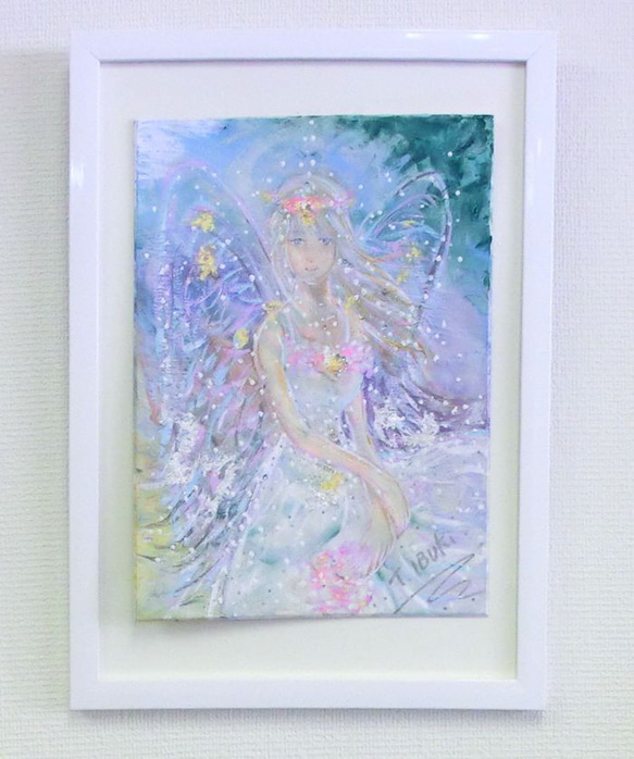 原画「花飾りの女神」額サイズ33×45㎝ パワーアート 1枚目の画像