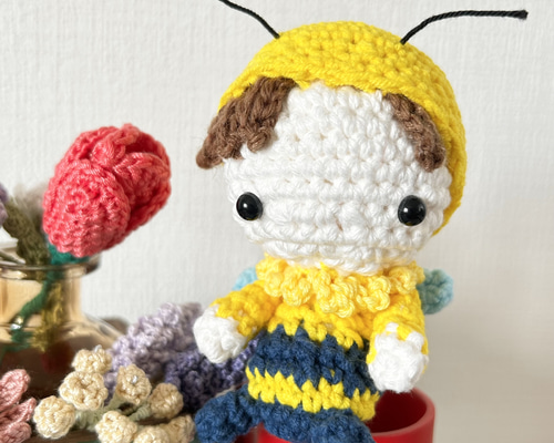 みつばち様　あみぐるみ みつばち様 あみぐるみ