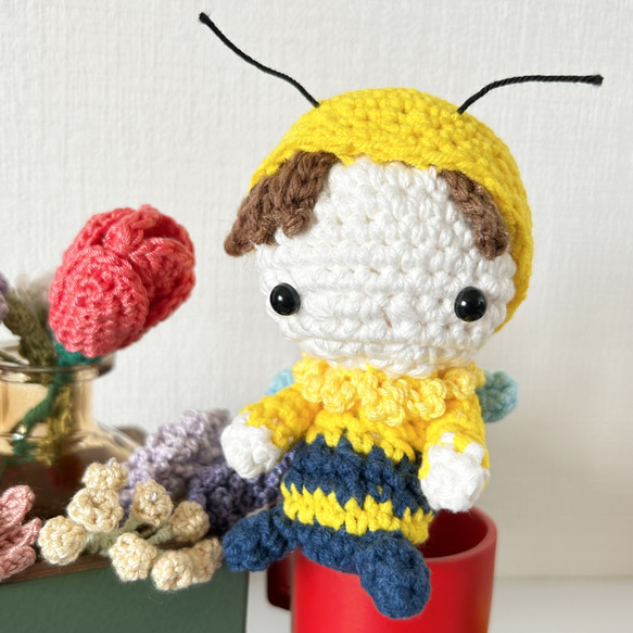 再販】ミツバチ あみぐるみ 春 新学期 新生活 飾り バッグチャーム