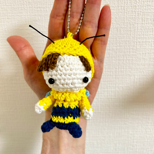 再販】ミツバチ あみぐるみ 春 新学期 新生活 飾り バッグ