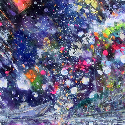 原画「星降る夜」額サイズ35×48㎝ パワーアート 2枚目の画像