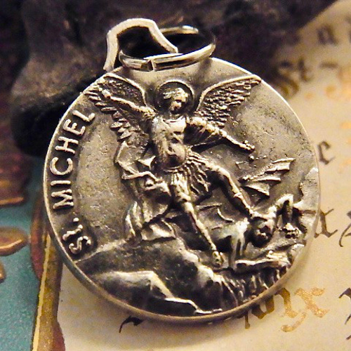 フランス ヴィンテージ 大天使ミカエル メダイ 七大天使 守護天使
