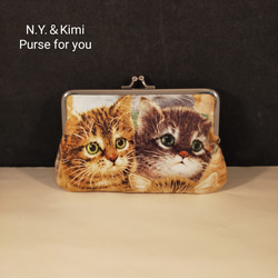 大きめ♪ジョリーポム 水玉うさぎ（紺） がま口 ポーチ* ポーチ N.Y.  