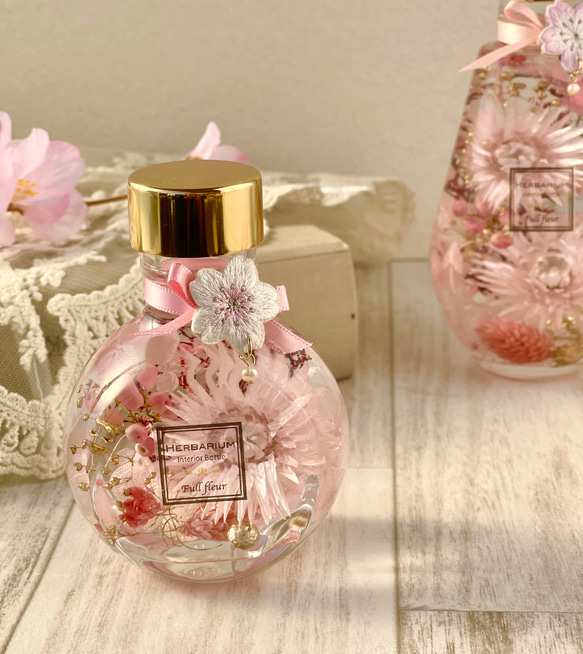 春風の桜ハーバリウム〜キャットボトル〜 2枚目の画像
