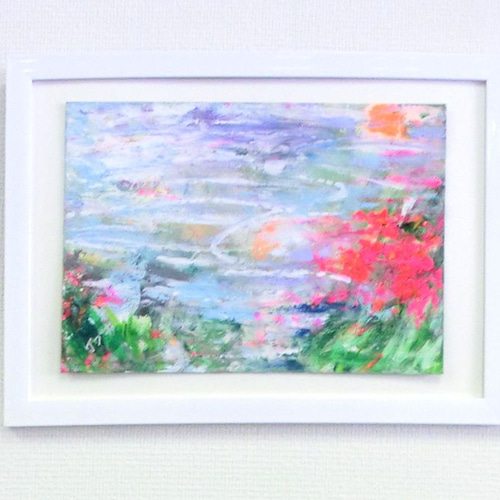 原画「水面＜みなも＞」額サイズ39.5×29㎝ パワーアート 絵画 息吹 友