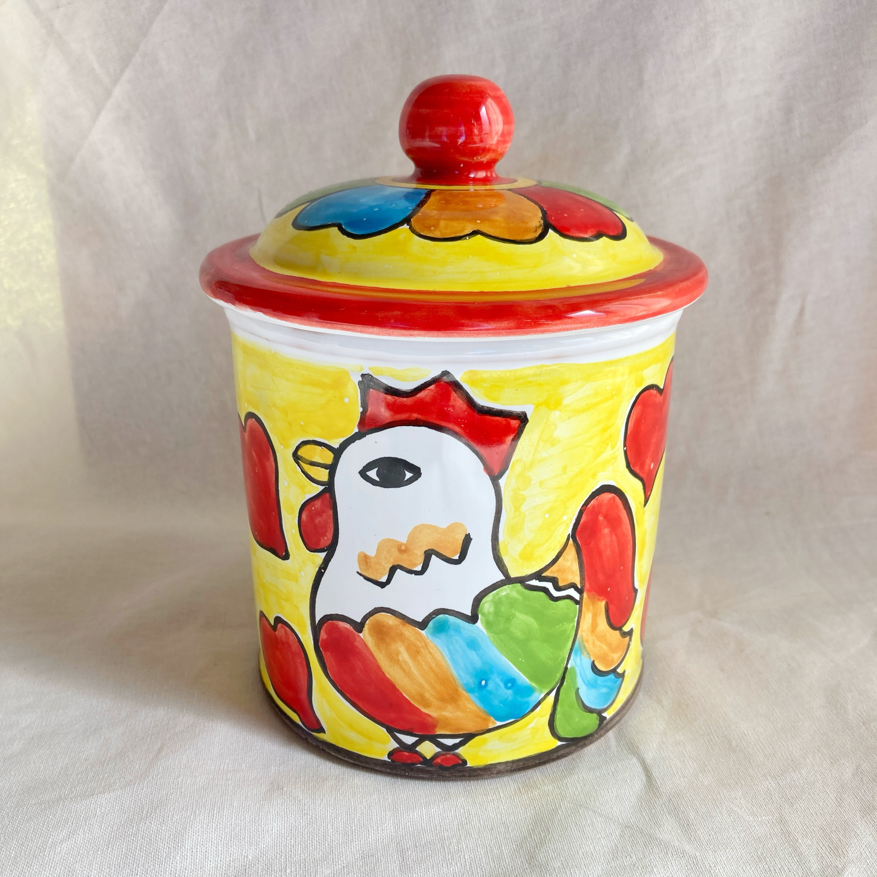 イタリア製 マヨリカ焼 花瓶＆小物入れ 手描き鳥柄 イタリア製 マヨリカ焼 花瓶＆小物入れ 手描き鳥柄 イタリア製