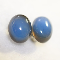 （1 件）雙色藍色縟瑪瑙耳環（8 x 10 毫米鈦柱） 第3張的照片