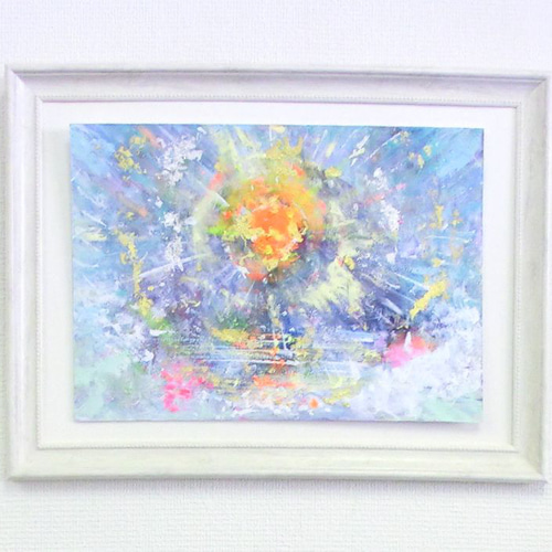 原画「夢で見た運命を司る太陽の光」額サイズ48×35㎝ パワー