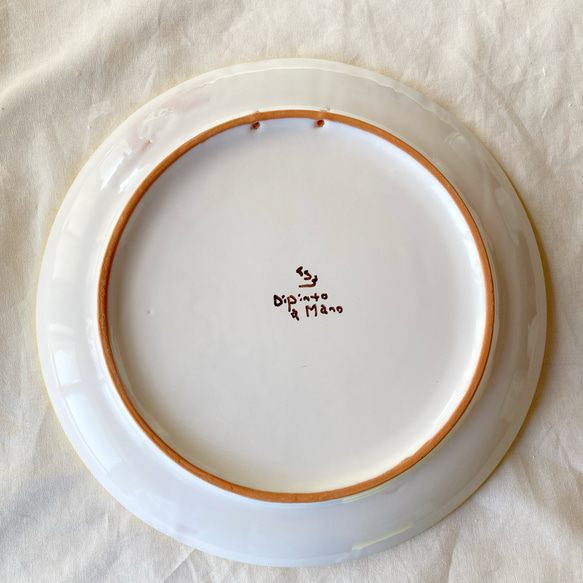 絵皿 26cm  GEO038 マヨリカ焼き イタリア陶器　シチリア 4枚目の画像