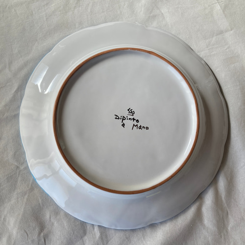 絵皿 26cm GEO042 マヨリカ焼き イタリア陶器 レモンとオリーブ柄 大皿