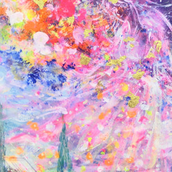 原画「宇宙に咲いた花」額サイズ 43㎝×53㎝ パワーアート 3枚目の画像