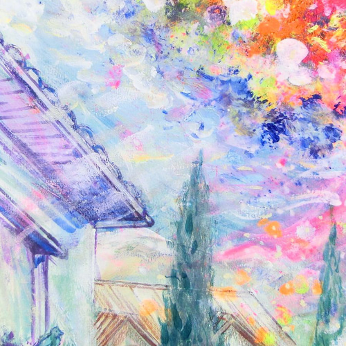 花の絵当時40万以上 アクリル額☆ 銀座デパートで販売されました☆風景画 絵画