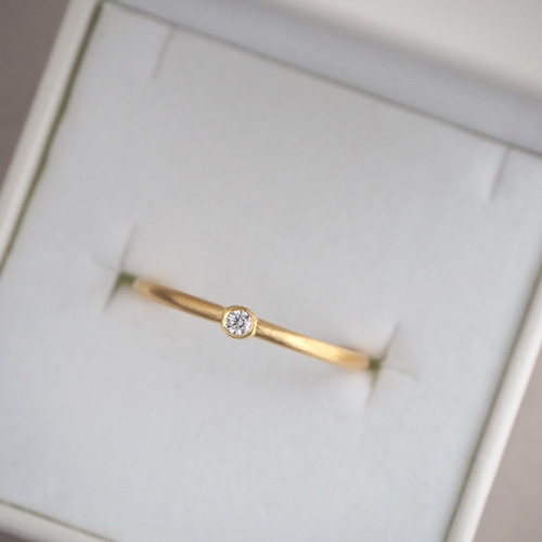 Hitotubu line ring -daily- 一粒 ダイヤ ダイヤモンド 華奢